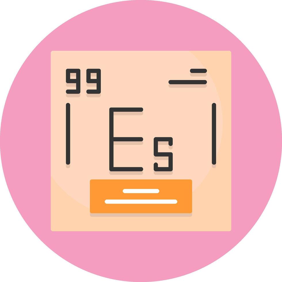 Einsteinium Chemical Element Flat Circle Style Icon vector