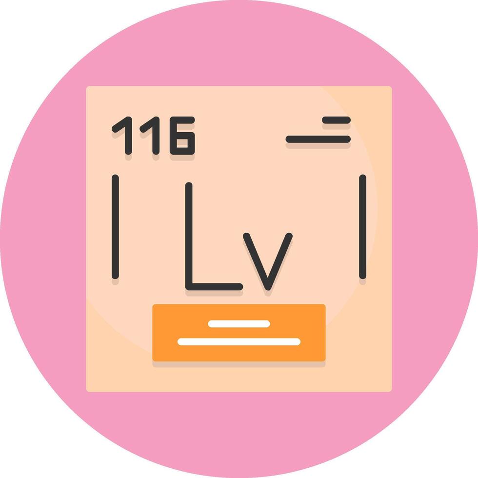 Livermorium Chemical Element Flat Circle Style Icon vector