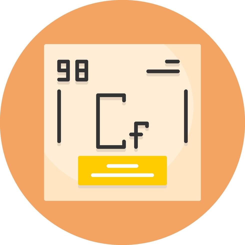 Californium Chemical Element Flat Circle Style Icon vector