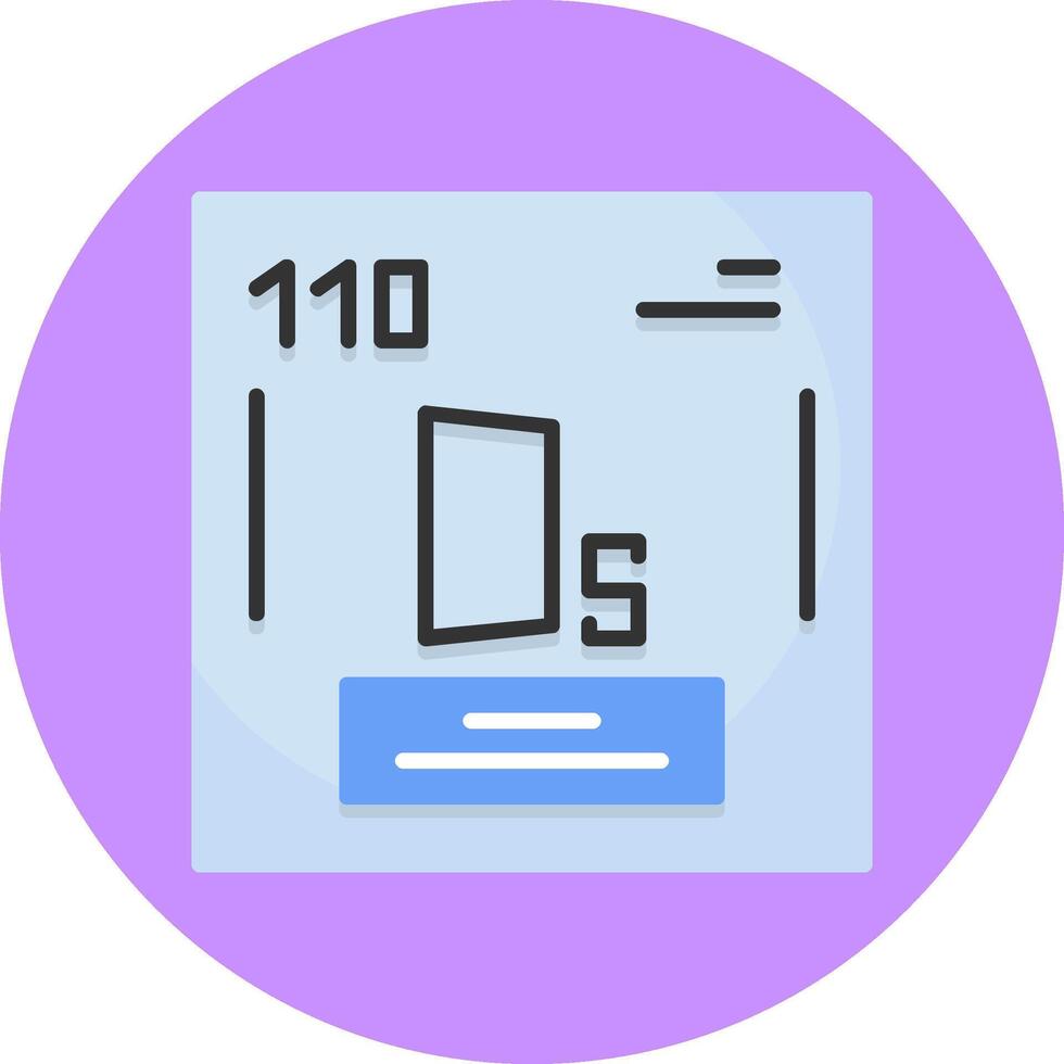 Darmstadtium Chemical Element Flat Circle Style Icon vector