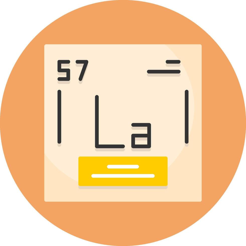 Lanthanum Chemical Element Flat Circle Style Icon vector