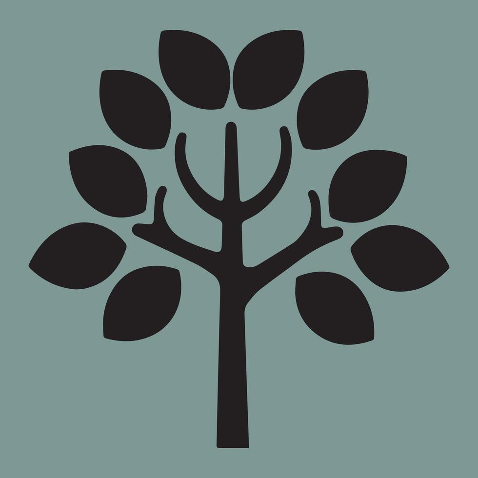 Simple Eco-Friendly Tree Symbol Representation in black vector