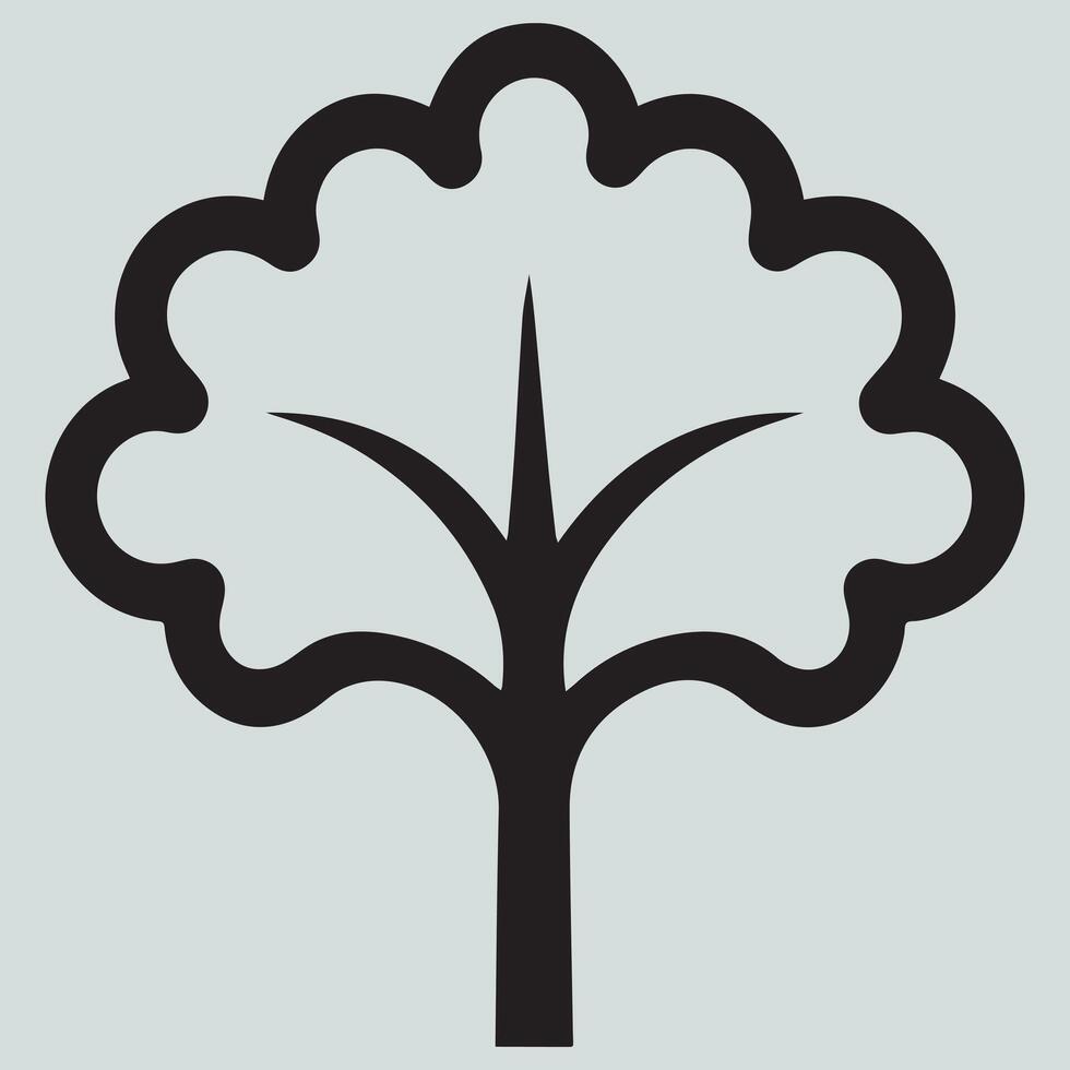 Black and white Flourishing Tree Icon for Identity vector