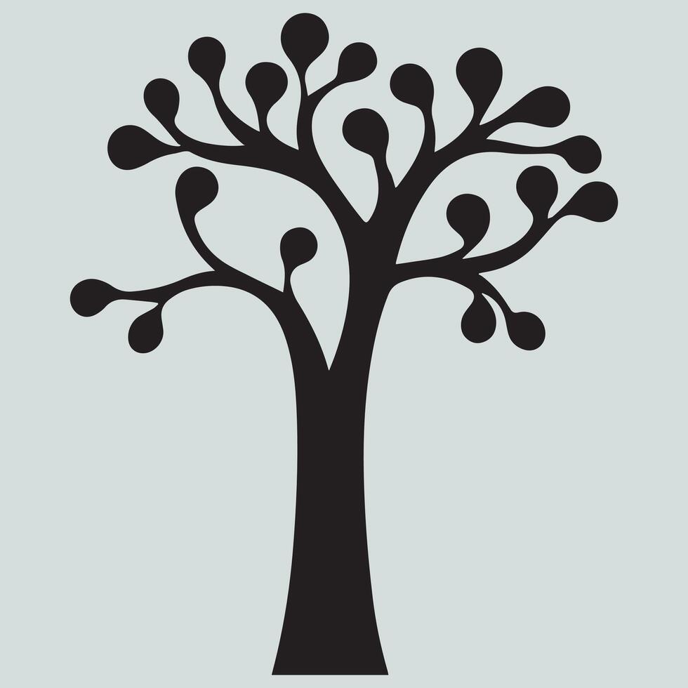 Minimalist Tree Icon Simple Nature Symbol best design black and white vector
