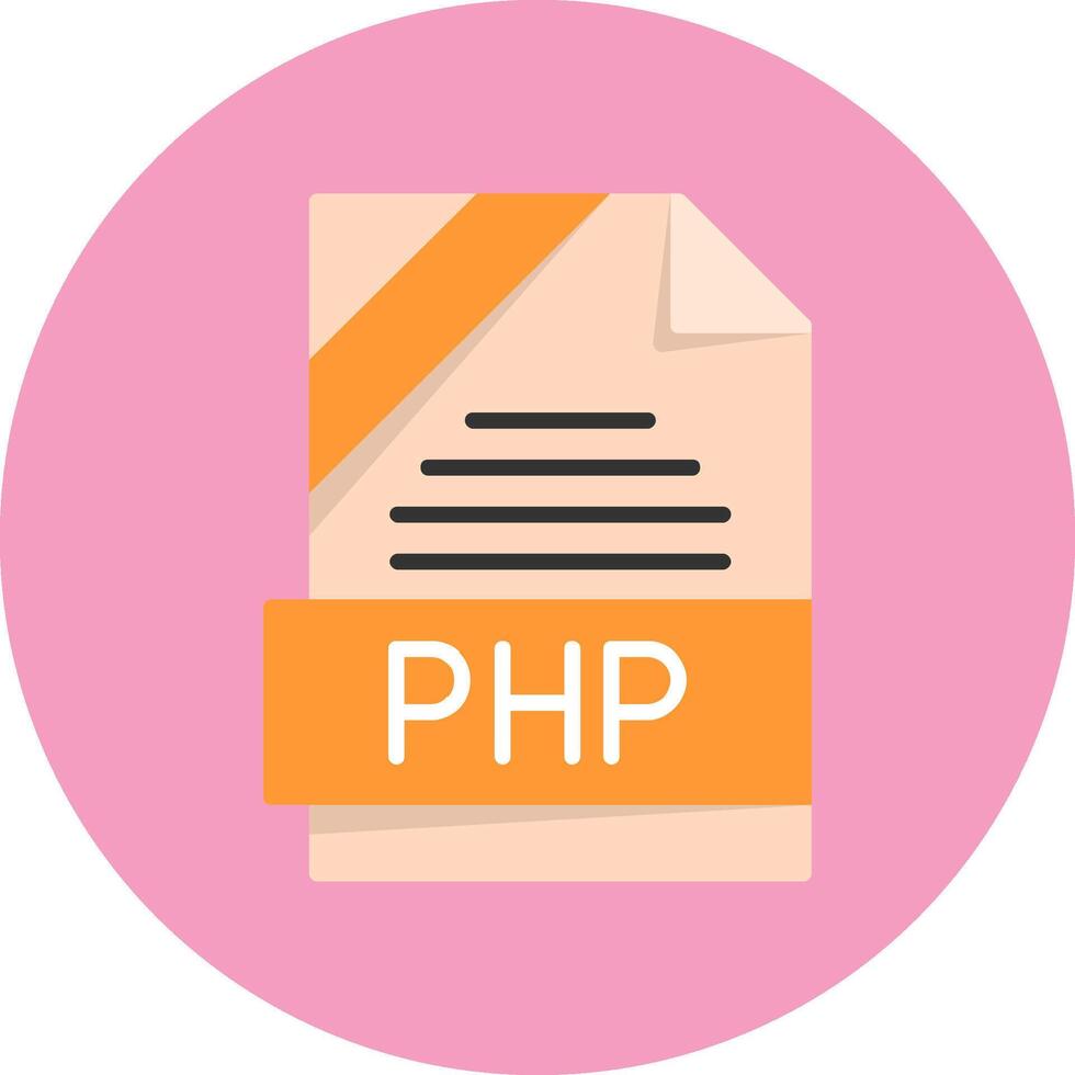 PHP Format Flat Circle Style Icon vector