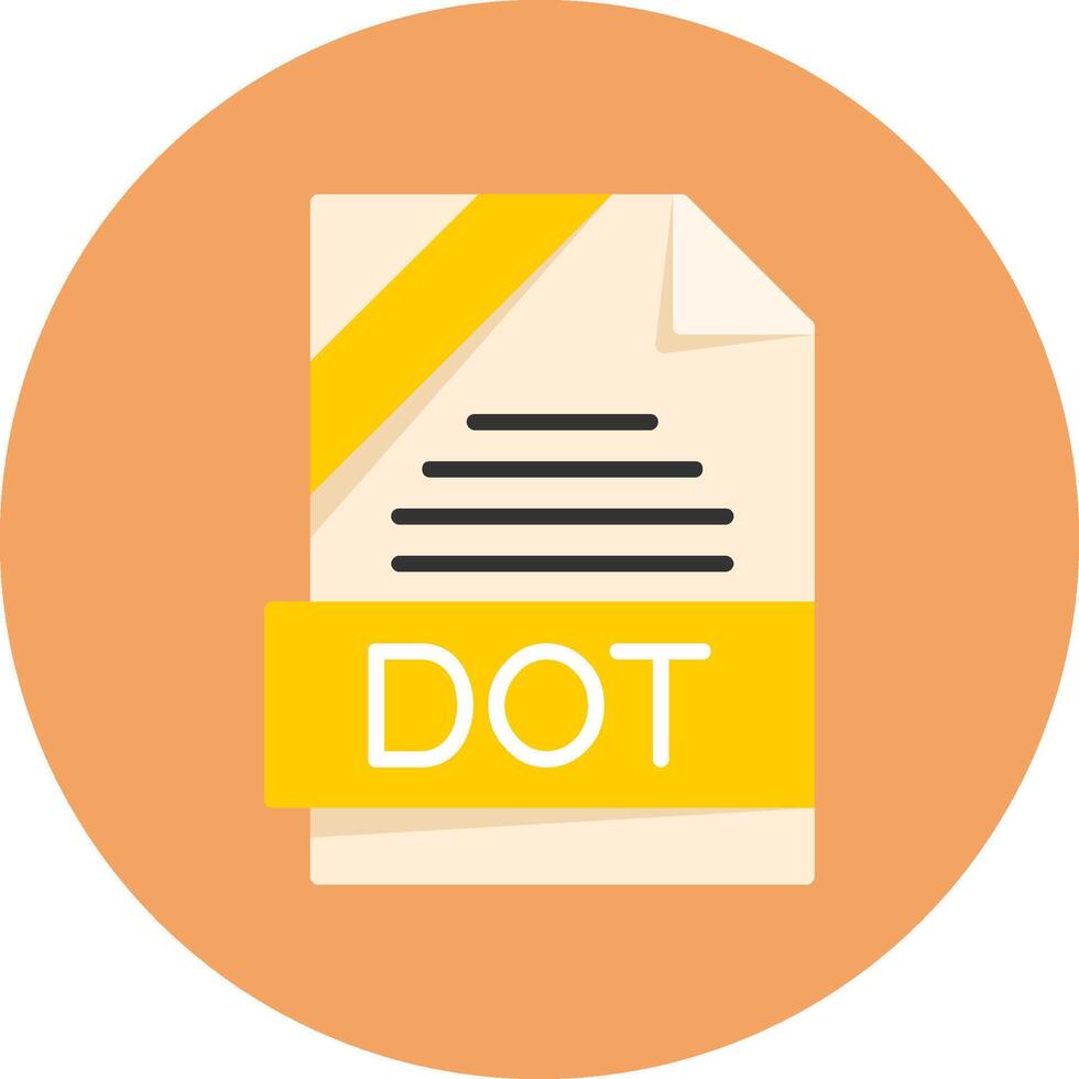 DOT Format Flat Circle Style Icon vector