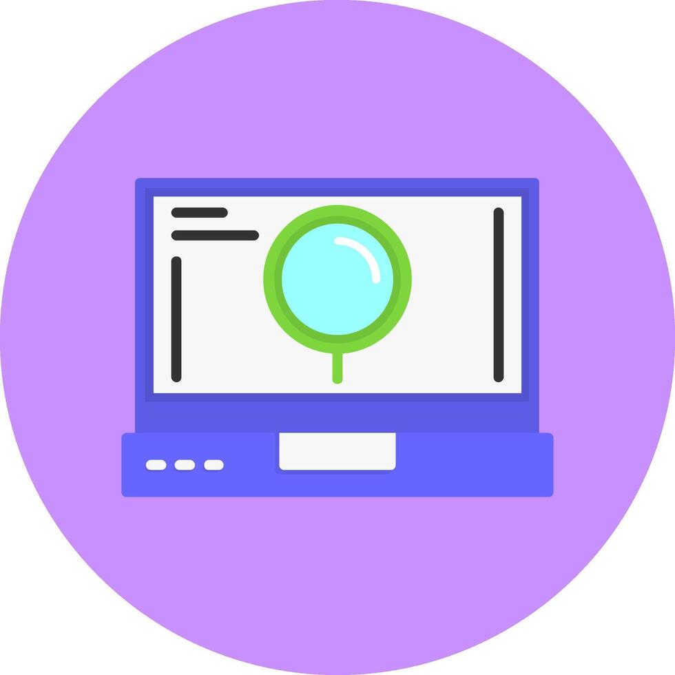 Search Flat Circle Style Icon vector