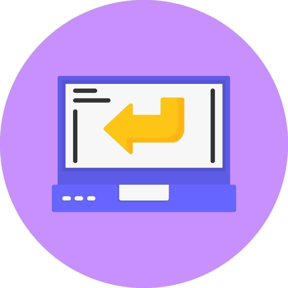 Back Flat Circle Style Icon vector