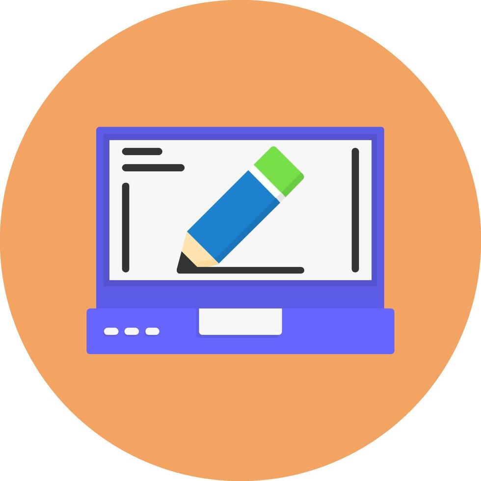 Edit Flat Circle Style Icon vector
