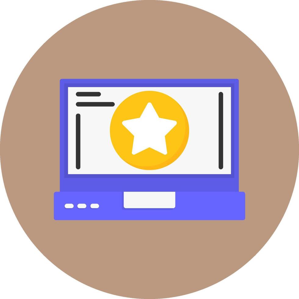 Star Flat Circle Style Icon vector