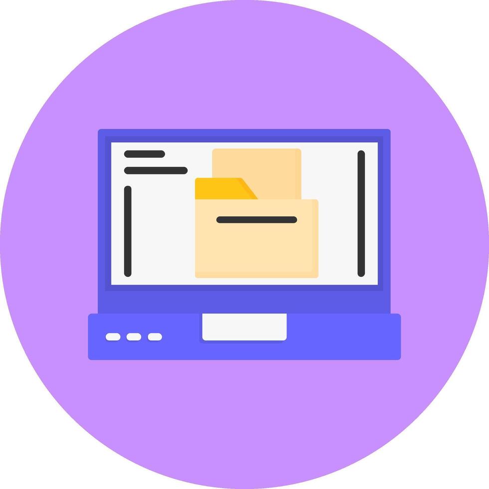 Folder Flat Circle Style Icon vector