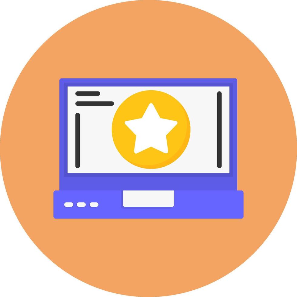Star Flat Circle Style Icon vector