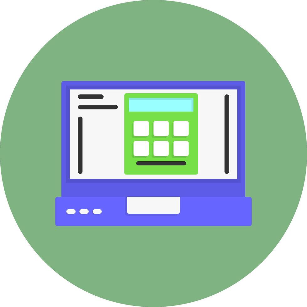 Calculator Flat Circle Style Icon vector