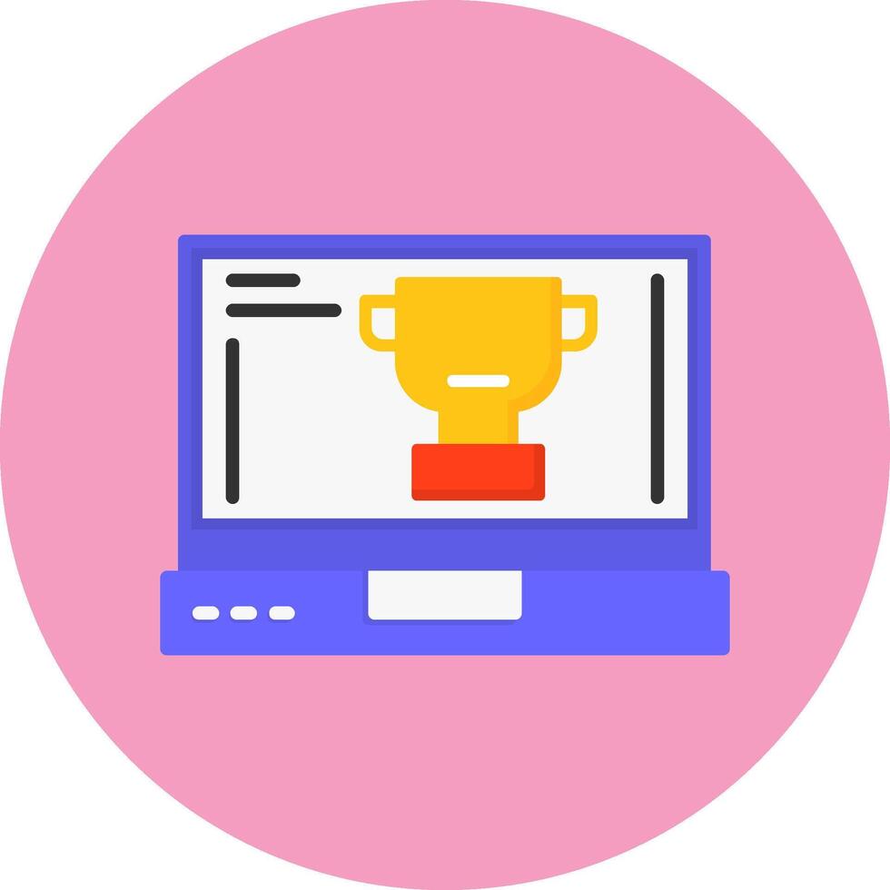 Trophy Flat Circle Style Icon vector