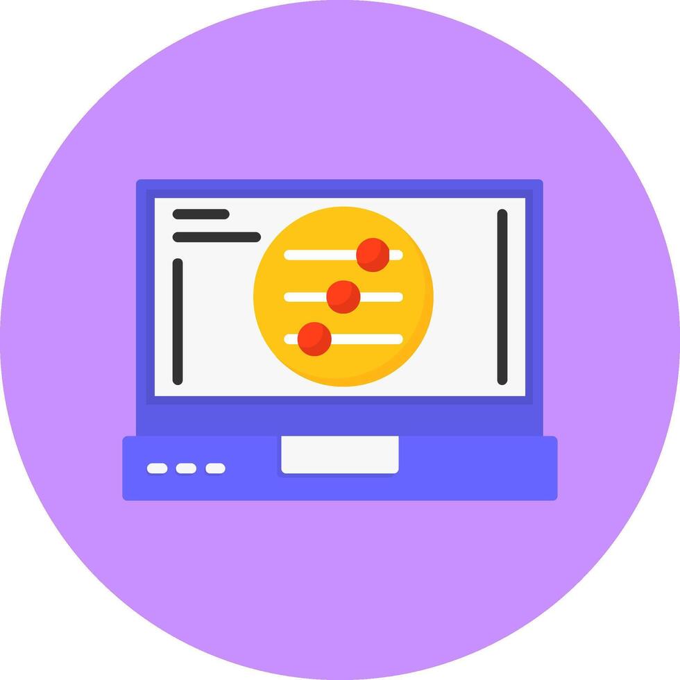 Settings Flat Circle Style Icon vector