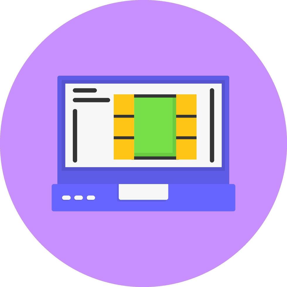 Flat Circle Style Icon vector