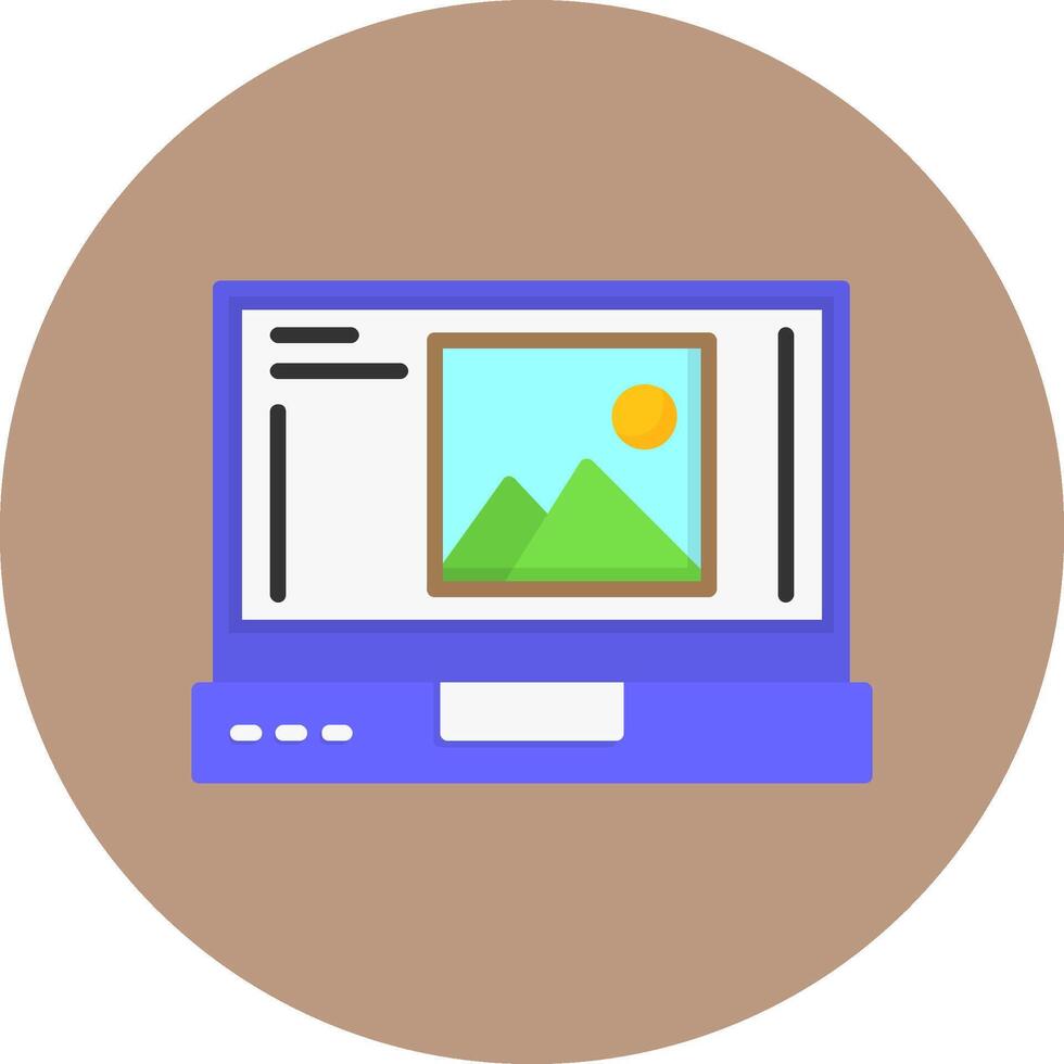 Image Flat Circle Style Icon vector
