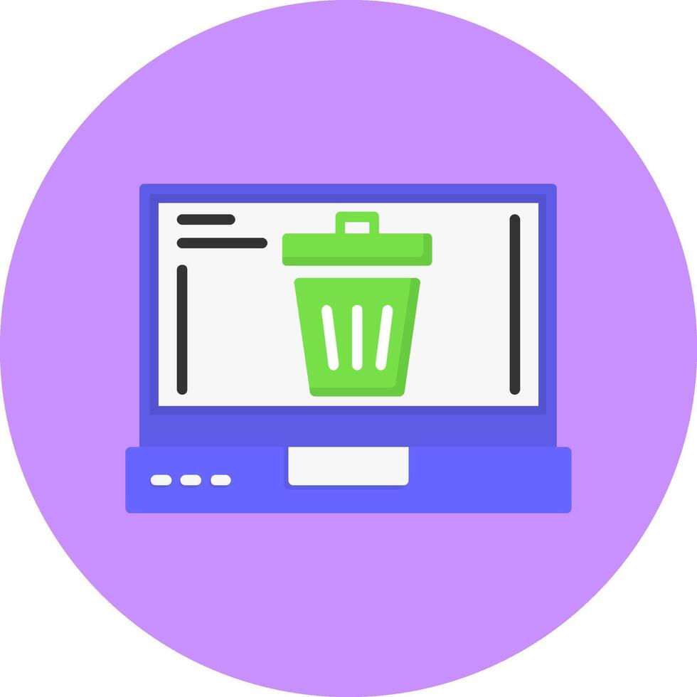 Trash Flat Circle Style Icon vector