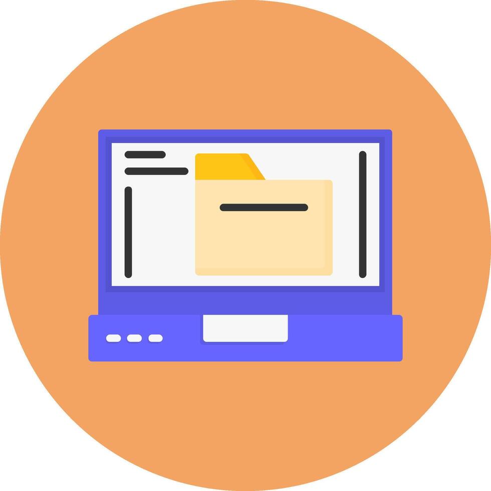 Folder Flat Circle Style Icon vector