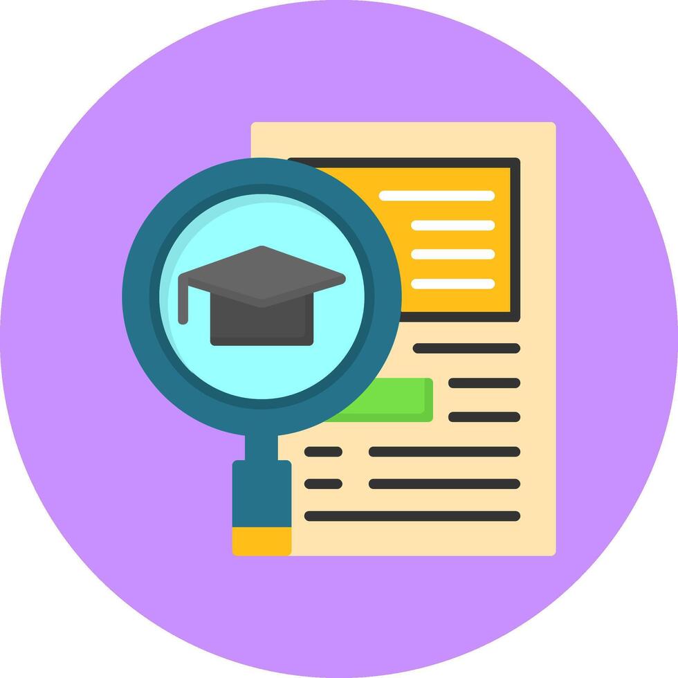 Qualifications Flat Circle Style Icon vector