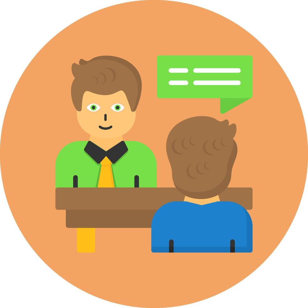Interview Flat Circle Style Icon vector