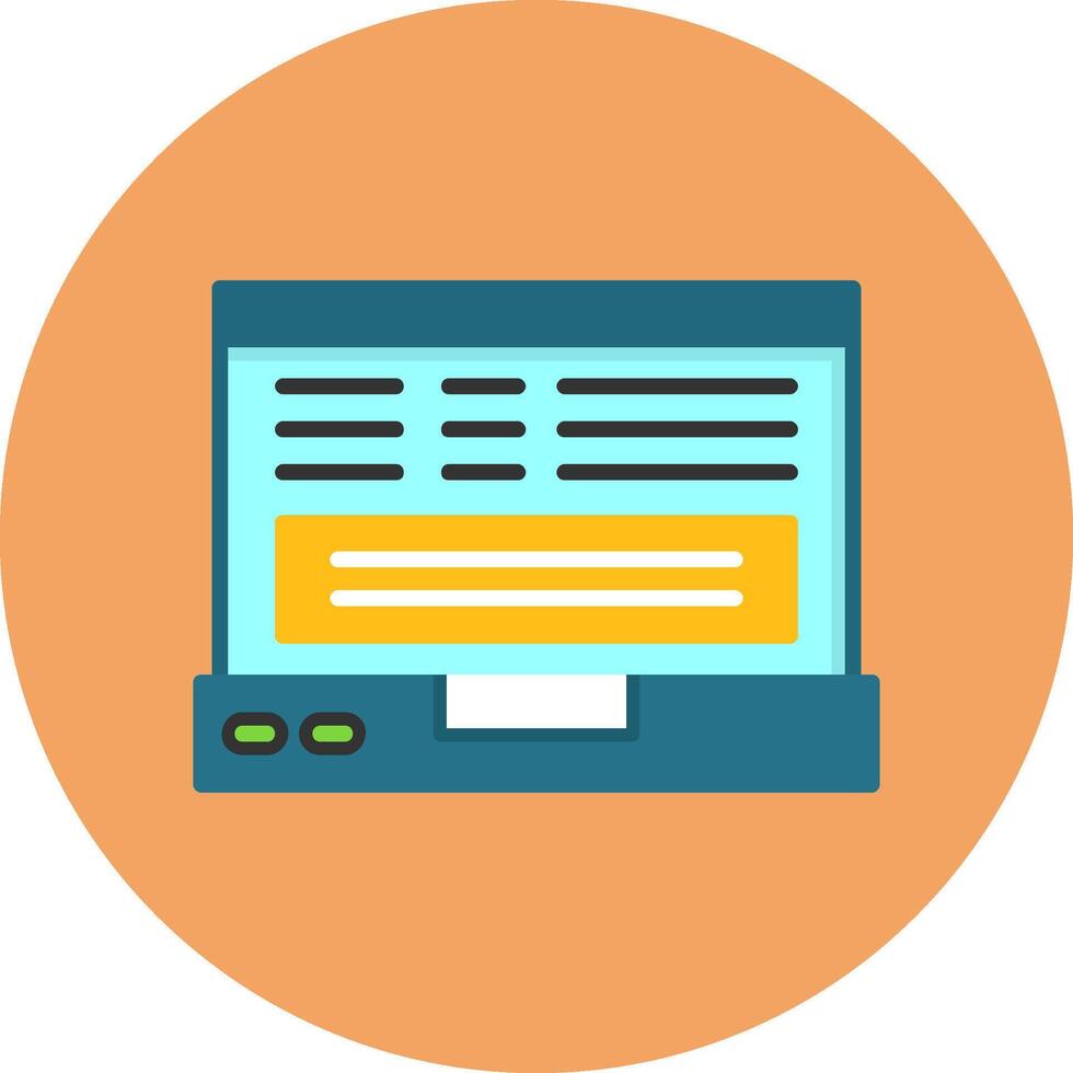 Laptop Flat Circle Style Icon vector