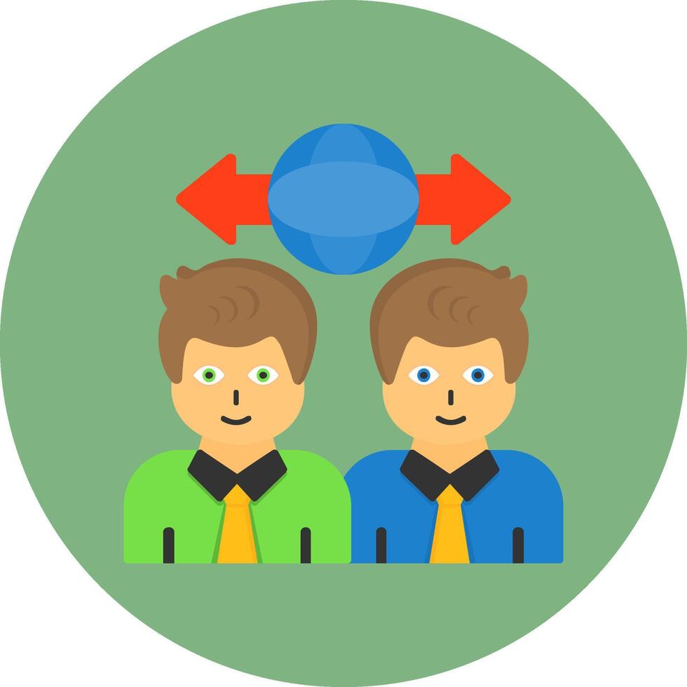 Diversity Flat Circle Style Icon vector