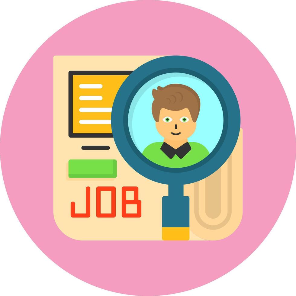 Reference Check Flat Circle Style Icon vector