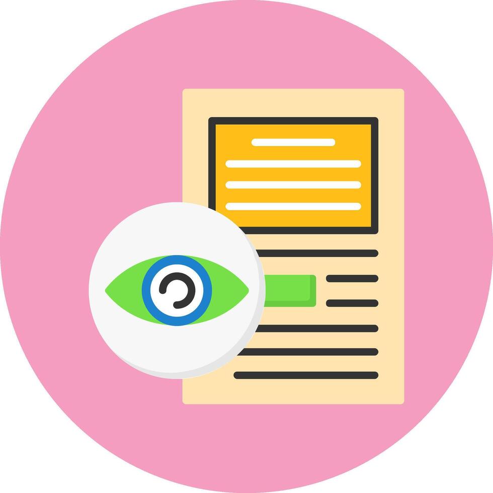 Vision Flat Circle Style Icon vector