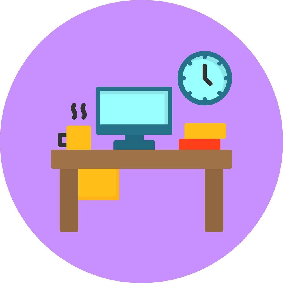 Work Environment Flat Circle Style Icon vector