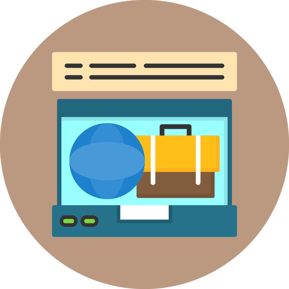 Remote Work Flat Circle Style Icon vector