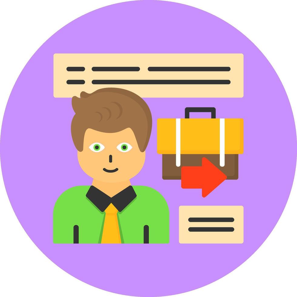 Exit Interview Flat Circle Style Icon vector