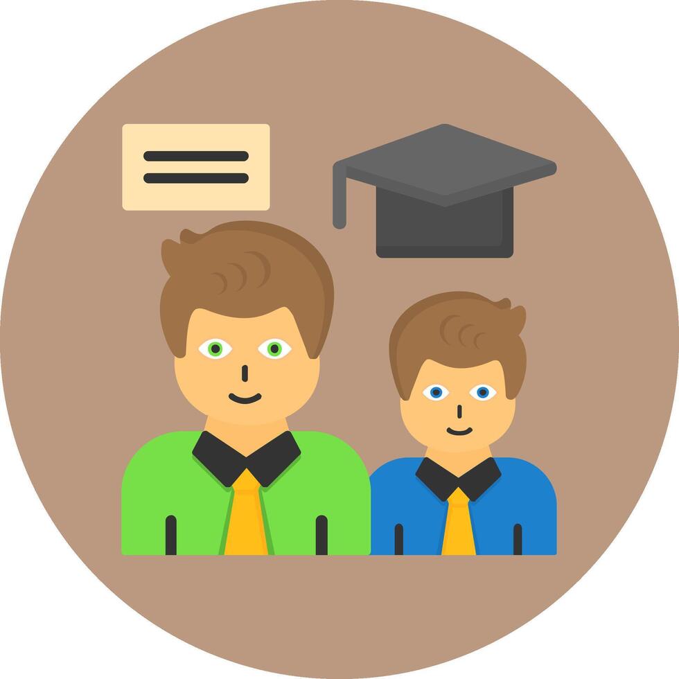 Alumni Network Flat Circle Style Icon vector