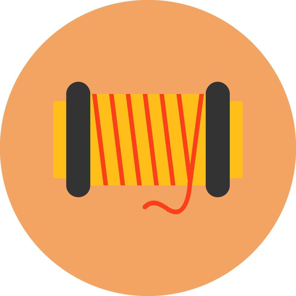 Thread spool Flat Circle Style Icon vector