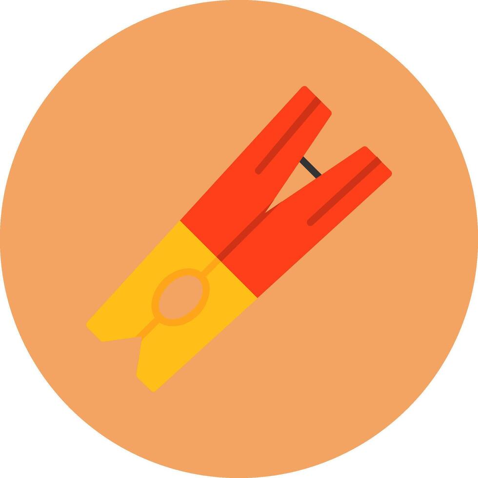 Clothespin Flat Circle Style Icon vector