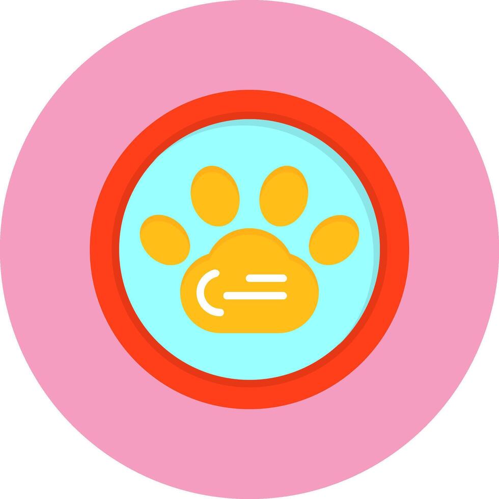 Pet pawprint Flat Circle Style Icon vector