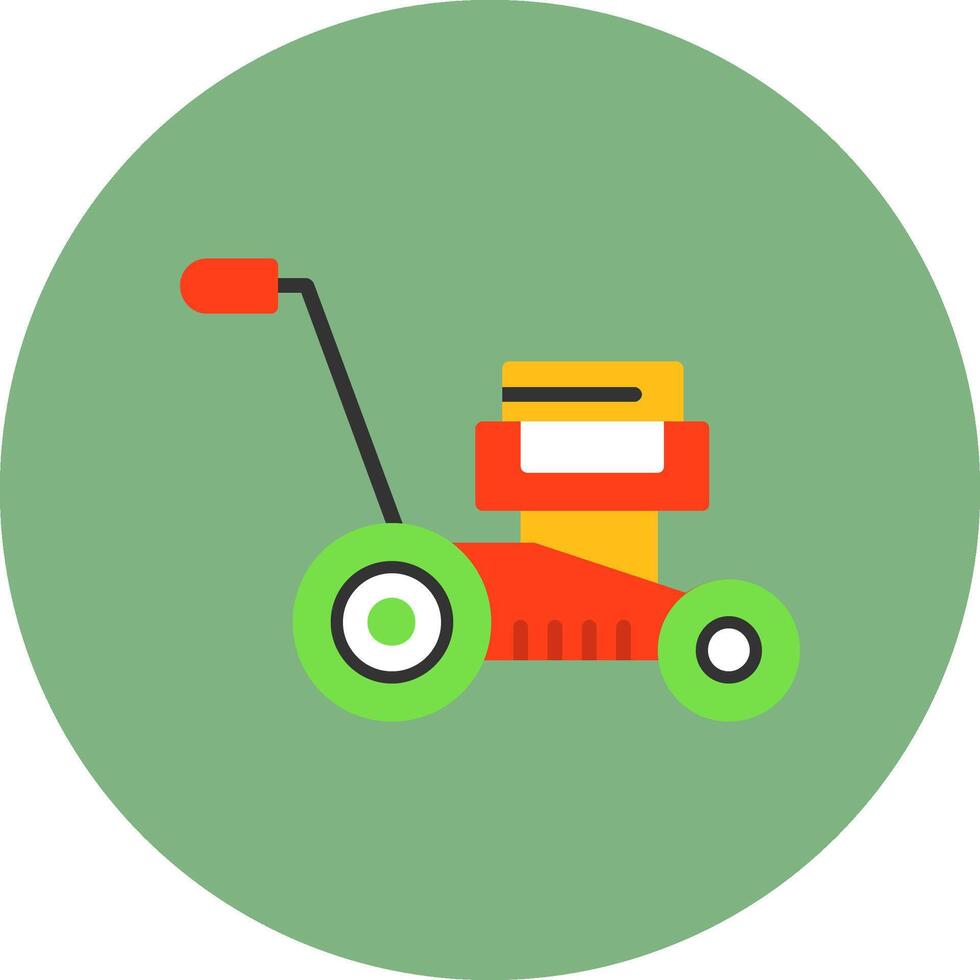 Lawnmower Flat Circle Style Icon vector