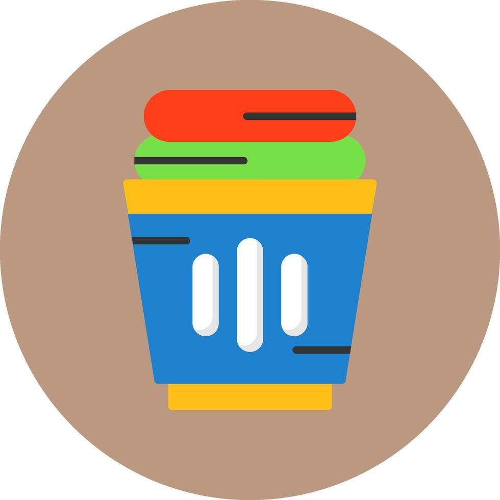 Laundry basket Flat Circle Style Icon vector
