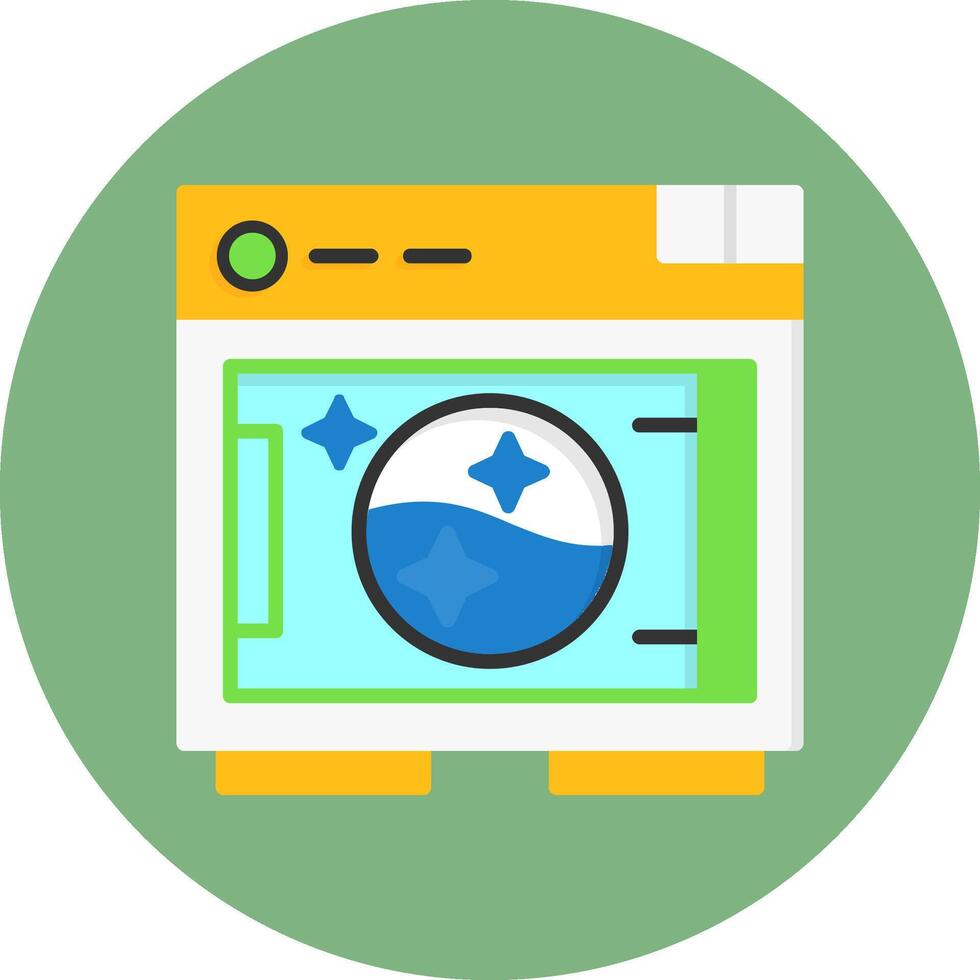 Dryer Flat Circle Style Icon vector