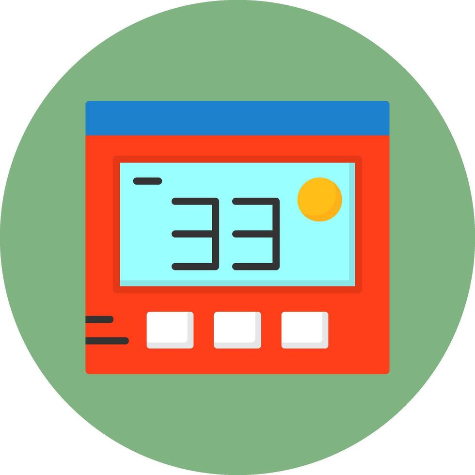 Thermostat Flat Circle Style Icon vector