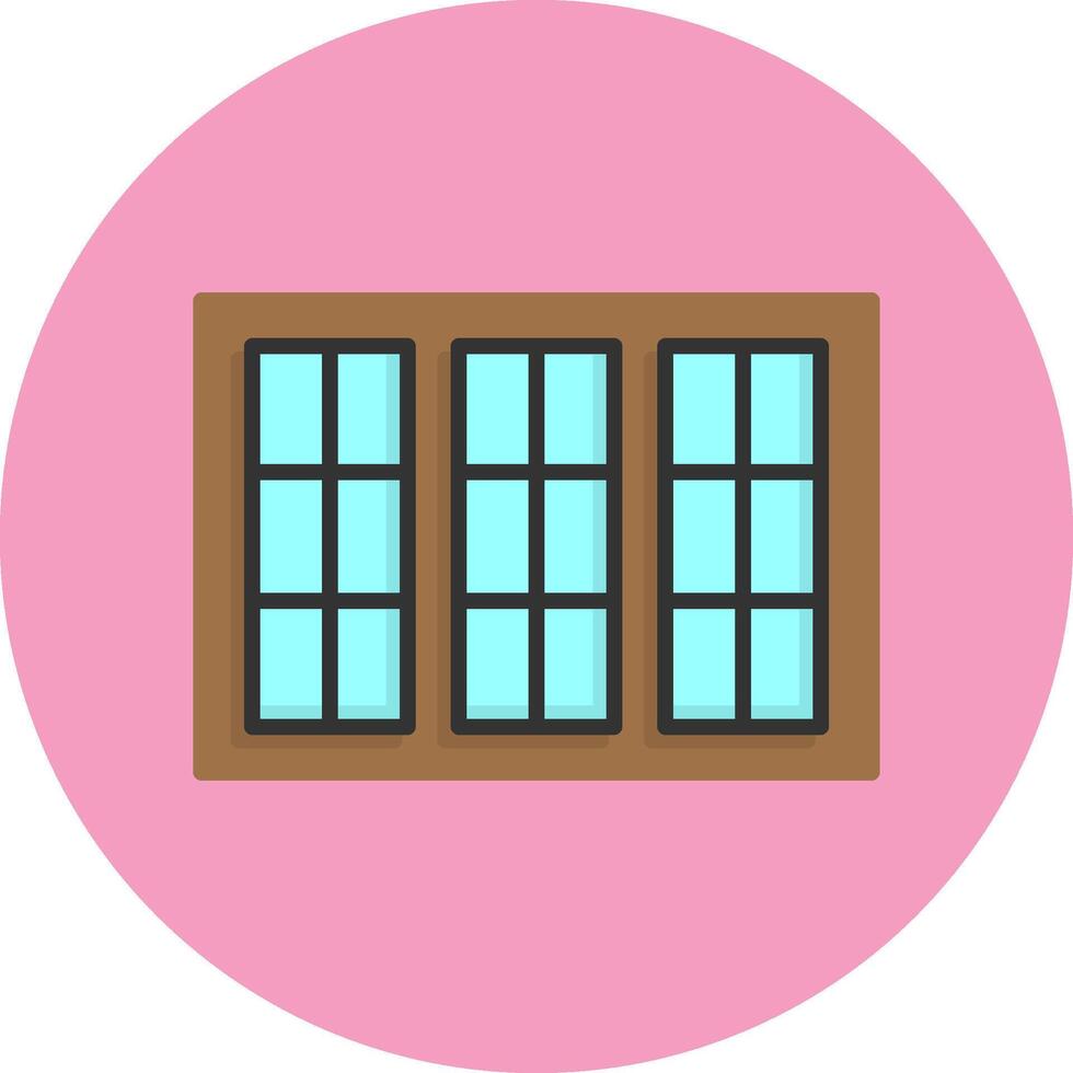 Window Flat Circle Style Icon vector