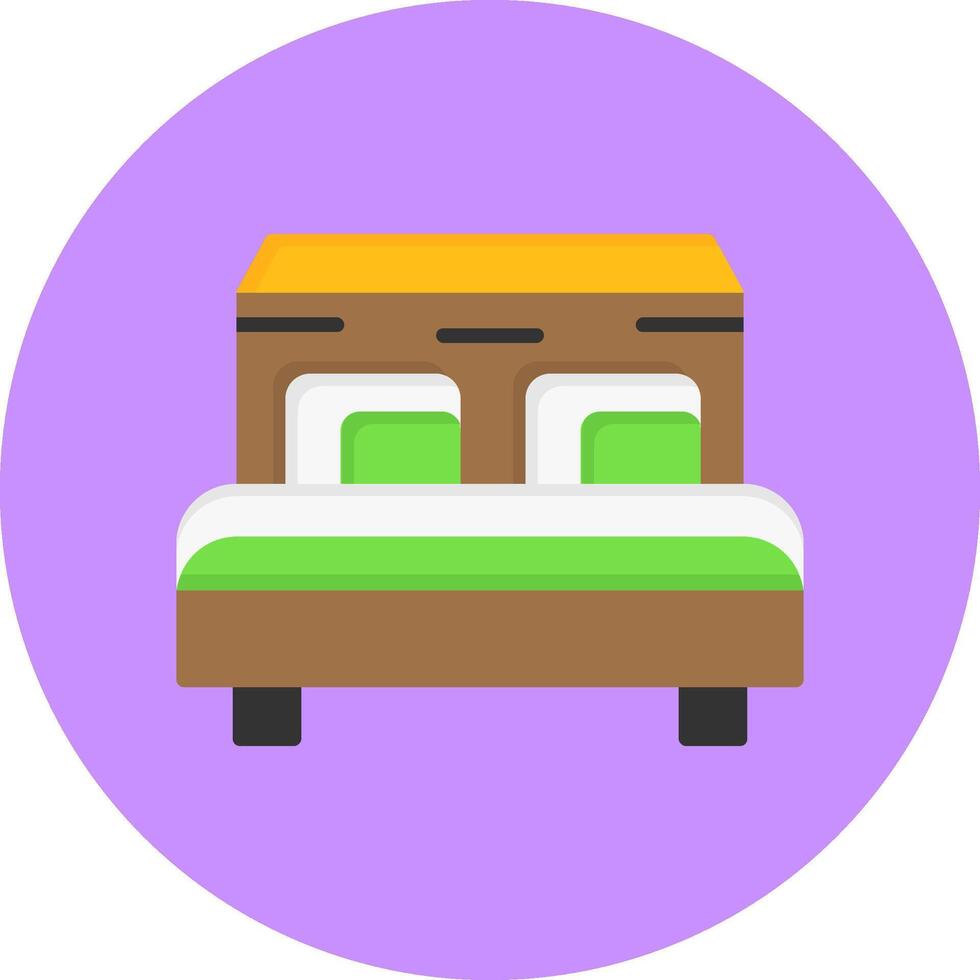 Bed Flat Circle Style Icon vector