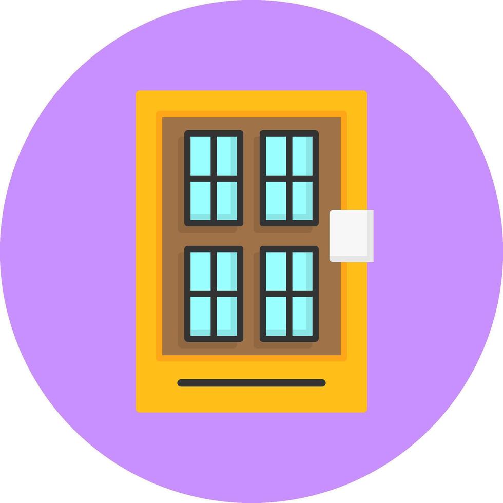 Front door Flat Circle Style Icon vector