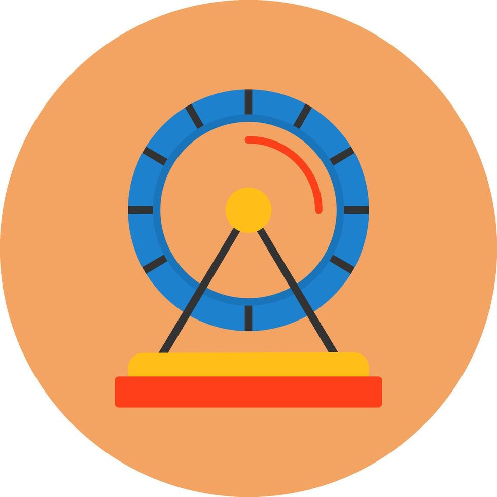 Hamster wheel Flat Circle Style Icon vector
