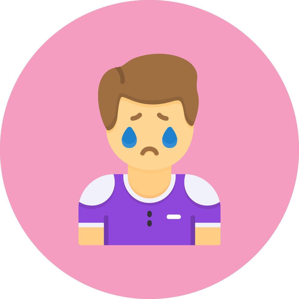 Melancholy Flat Circle Style Icon vector
