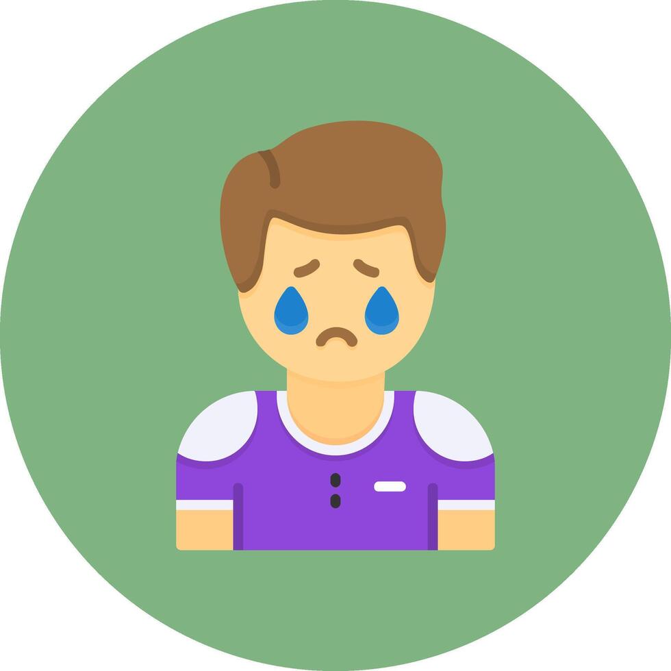 Melancholy Flat Circle Style Icon vector