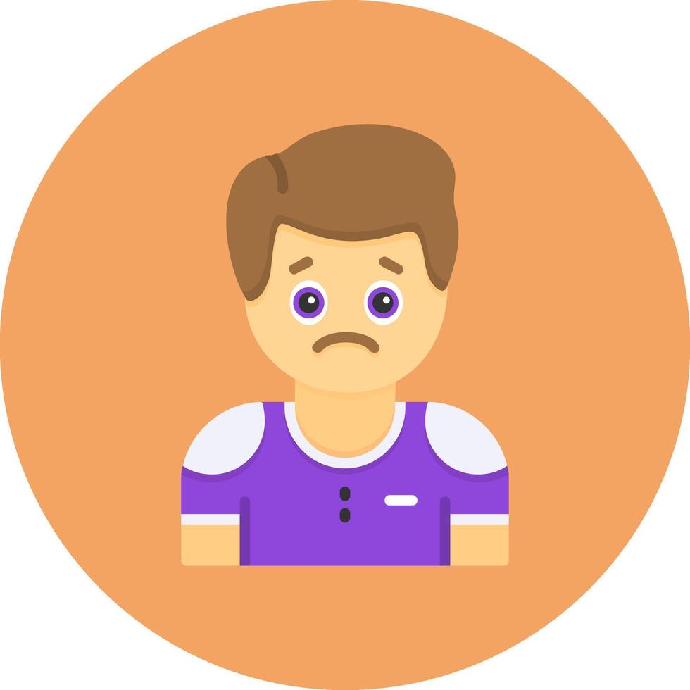 Shame Flat Circle Style Icon vector