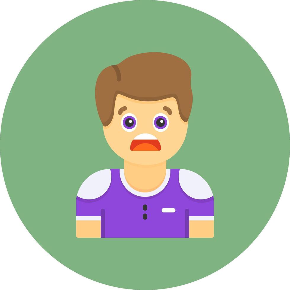 Fear Flat Circle Style Icon vector