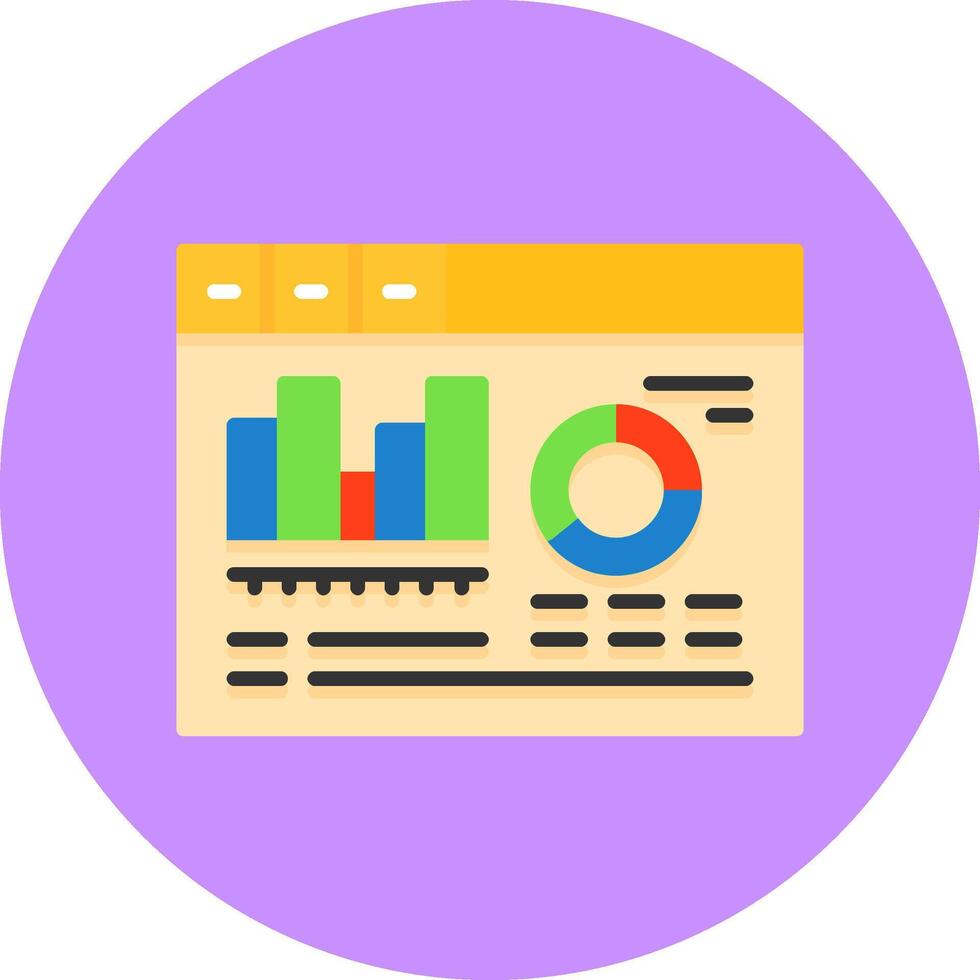 Mobile app analytics Flat Circle Icon Style vector