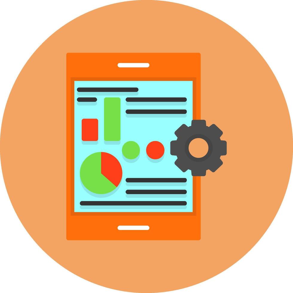 Real-time data Flat Circle Icon Style vector